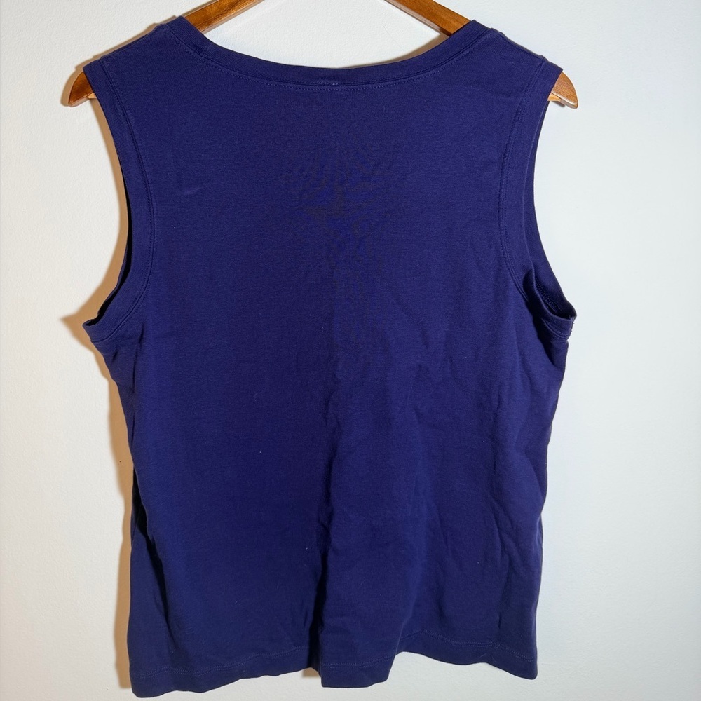Women's Blue Sleeveless Top - Picture 3 of 4